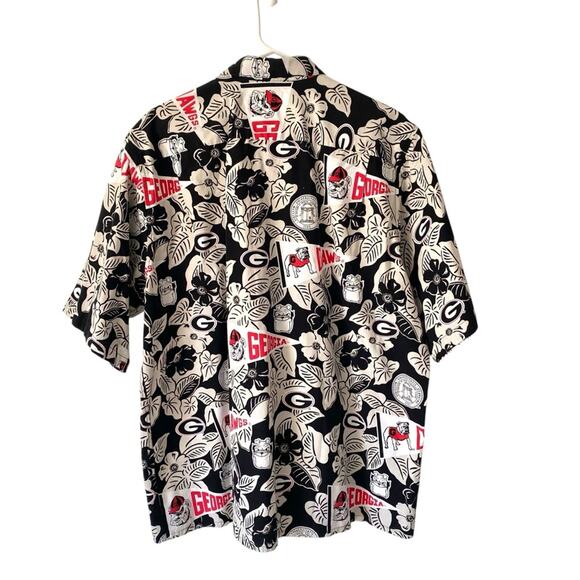 Vintage Reyn Spooner Georgia Bulldogs Hawaiian Button Down Shirt Size XL Black - Picture 3 of 6